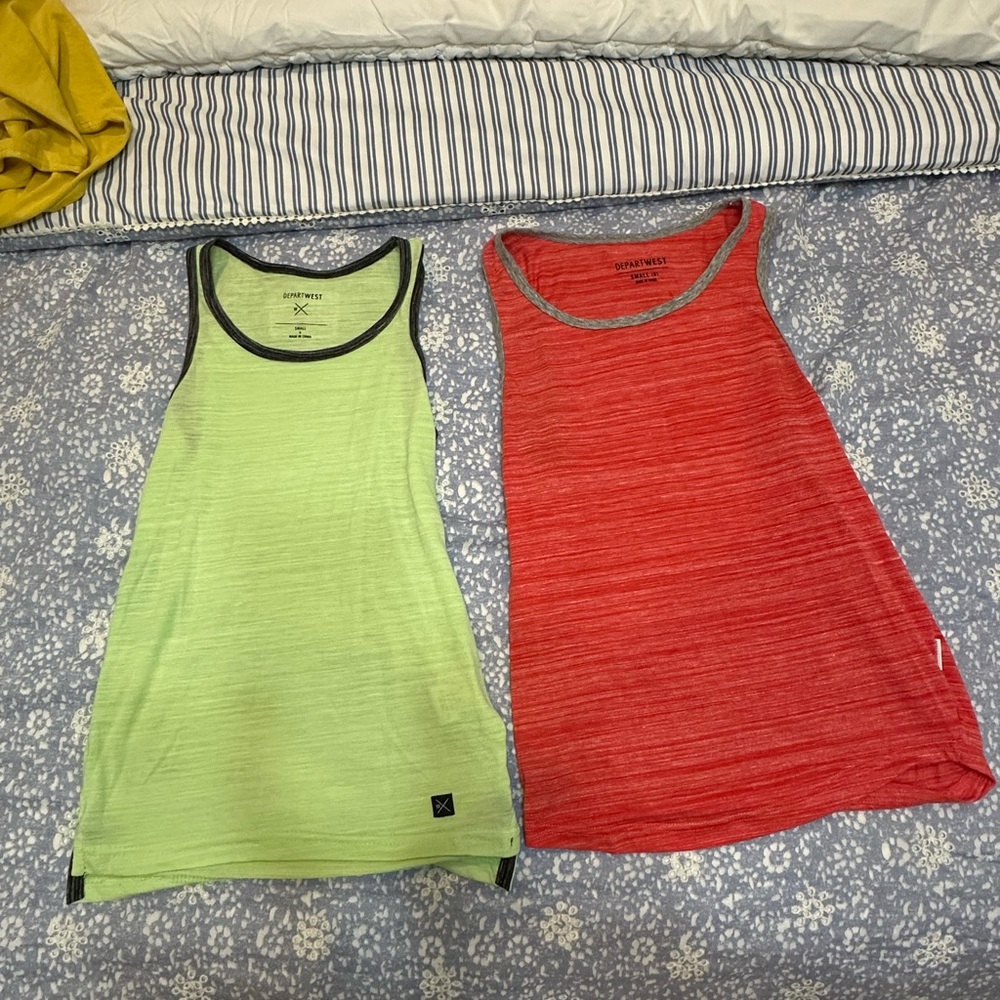 Set of Two Boys Tank Tops - Green and Red